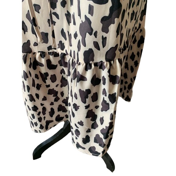 🍒 2/$20 🍒 Small NWT Black & White Cheetah Print Boho Dress, Spaghetti Strap - Picture 3 of 7